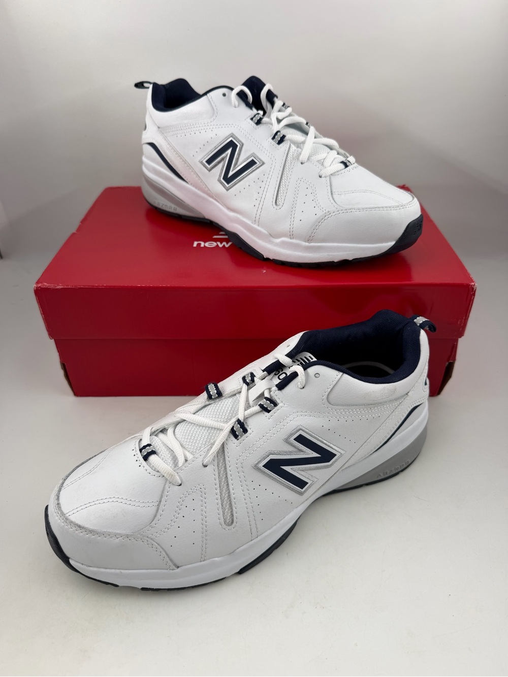 New Balance Men’s 608v5 Navy White - SZ 12.5-  Leather Extra Wide Training Shoes